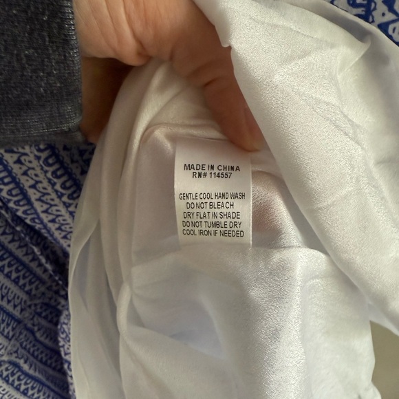 THML Geometric Tiered Ruffle Tassel Dress - Blue/White - Size Small - NWT - Picture 11 of 12